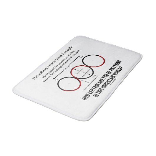 Heisenberg's onzekerheidsprincipe Physics Humor Badmat (Gekanteld)