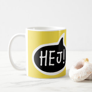 HEJ! Deense Zweedse groet, Hi, Speech Bubble Koffiemok