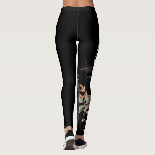 Hek en kat met Harvest Moon en Ravens Leggings (Achterkant)