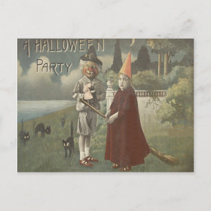 Hek Kostuum Trick Or Treat Zwarte Kat Briefkaart
