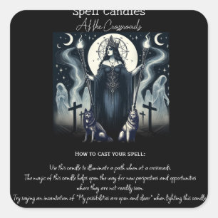 Hekate Godin Kruispunten Spreuk Intenties Magie Vierkante Sticker