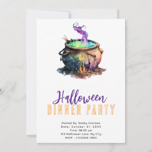 Hekenkoker Rook Halloween Dinerfeest Kaart