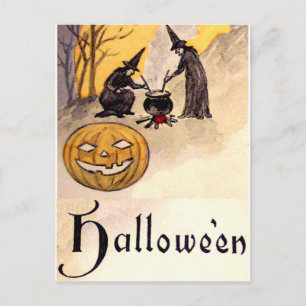 Hekennacht (Oude Halloweenkaart) Briefkaart