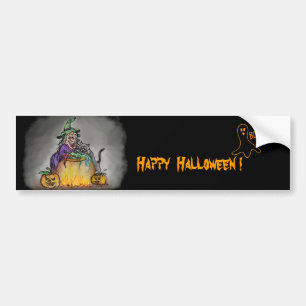 Hekje en kat, Happy Halloween! Bumpersticker