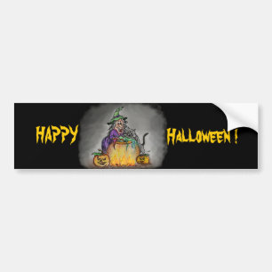 Hekje en kat, Happy Halloween! Bumpersticker