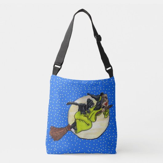 Hekje vliegt op een kamer met zwarte kattenbonen crossbody tas (Voorkant)