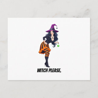 Heks, alsjeblieft, glamoureuze heks Halloween Graf Uitnodiging Briefkaart
