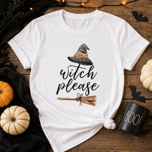 Heks Alsjeblieft Grappige Halloween Heksenhoed Bez T-shirt