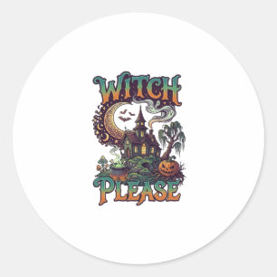 Heks Alsjeblieft Spookhuis Wasse Maangetoverpot Ronde Sticker