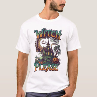 Heks Alsjeblieft Spookhuis Wassende Maan Ketel  T-shirt