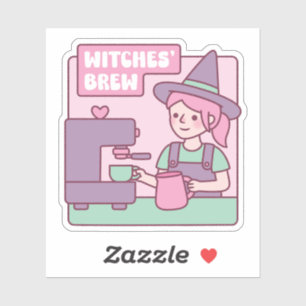 Heks Barista Heksen Brouwen Koffie Grappig Sticker