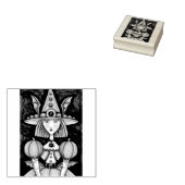 HEKS BAT MEISJE, GOTHIC HALLOWEEN RUBBER STEMPEL (Gestempeld)