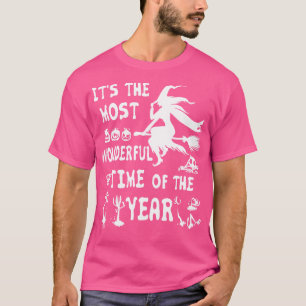 Heks bezem Halloween is de mooiste tijd T-shirt