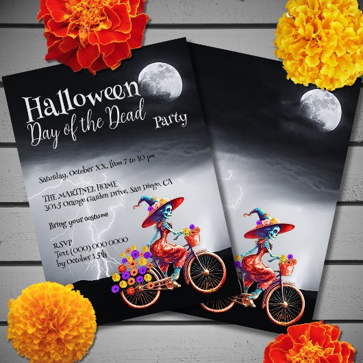 Heks Catrina Halloween Dag van de Doden Kaart