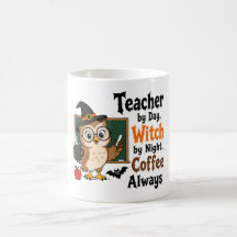 Heks-docent overdag, koffie altijd leuk Halloween
