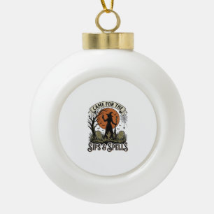 Heks Drinkend Shirt Slurpen en Spreuken Vintage Ha Keramische Bal Ornament
