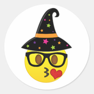 Heks Emoji Halloween Stickers voor kinderen