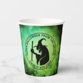 Heks en aangepaste tekst groen zwart Halloween Papieren Bekers (Voorkant)