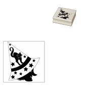 heks - en kattenstempel 	rubberstempel (Gestempeld)