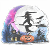 Heks en spookhuizen sticker (Voorkant)