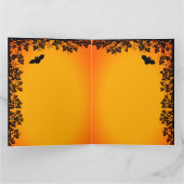 Heks en zwarte kat, gelukkig Halloween! Kaart (Binnen)