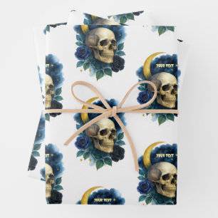 Heks Esthetische Gotische Bloemen Halloween Creepy Inpakpapier Vel