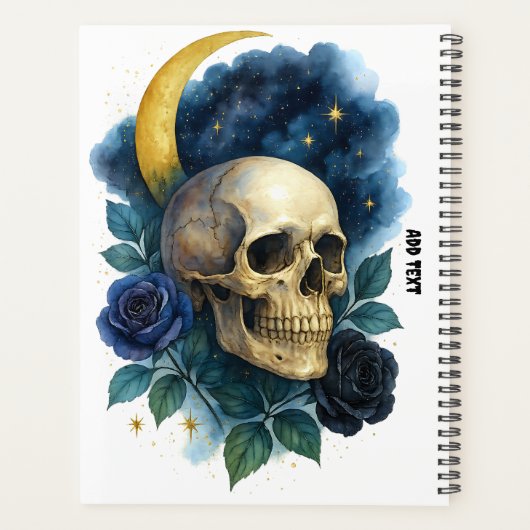 Heks Esthetische Gotische Bloemen Halloween Creepy Planner (Achterkant)