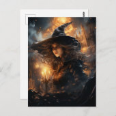 Heks Halloween Briefkaart (Voorkant / Achterkant)