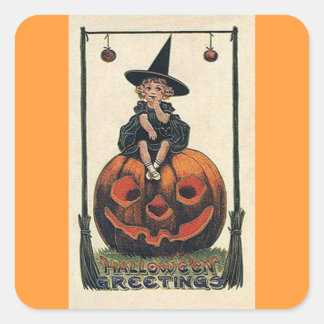 heks Halloween Design Vierkante Sticker