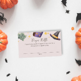 Heks Halloween Meisje Luier Raffle Baby shower Informatiekaartje