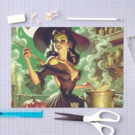 Heks Halloween Pin-Up Tissuepapier (Craft)