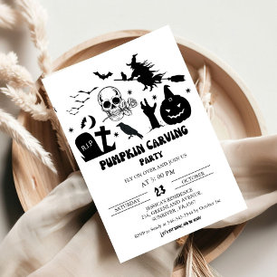 heks Halloween pompoen carving party Kaart