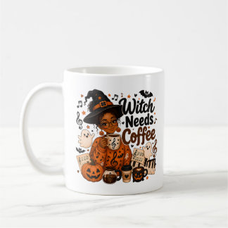 Heks heeft koffie nodig muziekleraar Halloween mok