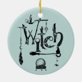 Heks heksen keramisch ornament (Achterkant)