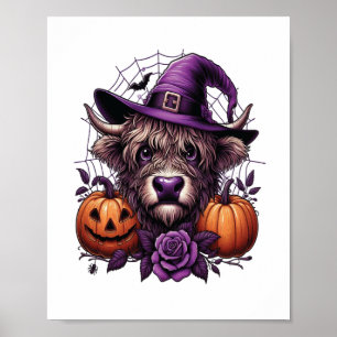 Heks Highland Halloween Koe Poster