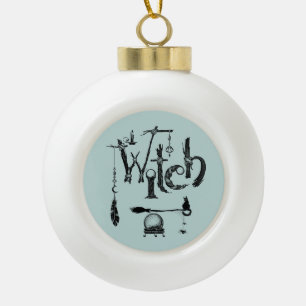 Heks Illustratieve oude wereld natuur Keramische Bal Ornament