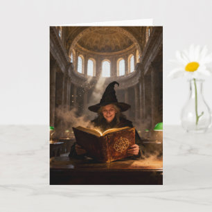 Heks in de bibliotheek Blank Binnen Alle gelegenhe Kaart
