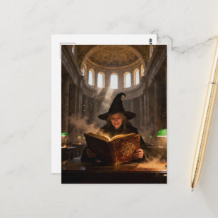 Heks in de bibliotheek briefkaart