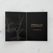 Heks in Spooky Forest Halloween Kaart (Binnen)