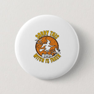 Heks Is Genomen Halloween Pompoenen Kat_1 Ronde Button 5,7 Cm