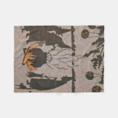Heks Jack O' Lantern Cauldron Uil Fleece Deken (Voorkant (Horizontaal))
