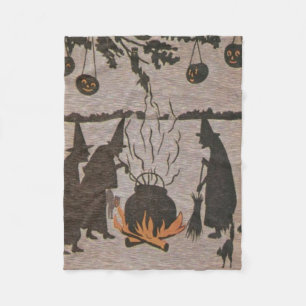 Heks Jack O' Lantern Cauldron Uil Fleece Deken