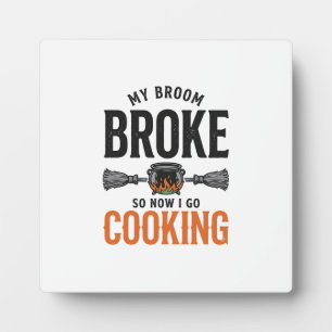 Heks Kook Mijn Bezem Gebroken Grappig Vintage_1 Fotoplaat