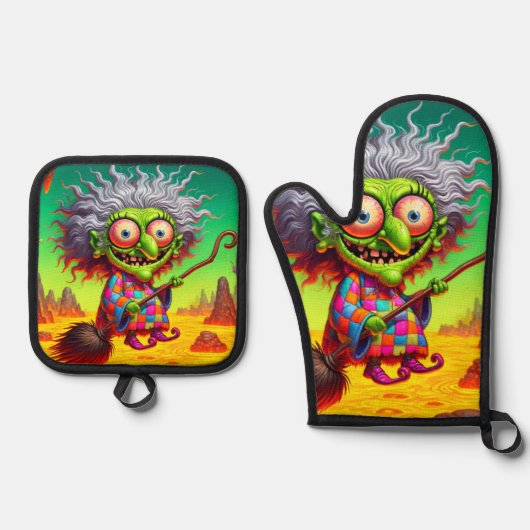 Heks Kunst Ovenwant & Pannenlap Set (Voorkant)