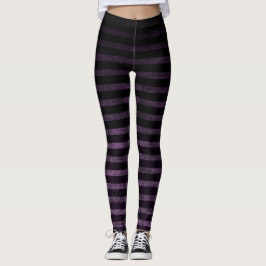 Heks Leggings Zwart & Paarse Grunge Ombre Stripes