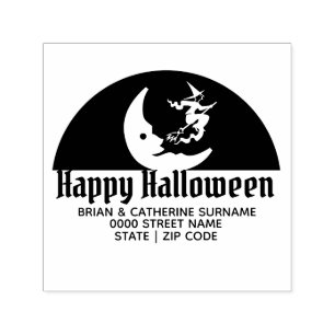 Heks maan silhouet halloween retouradres zelfinktende stempel