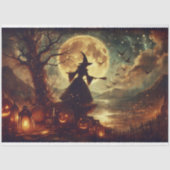  Heks Maanlicht Halloween Decoupage Tissuepapier (Voorkant)