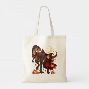 Heks meisje & Concavenator Halloween Trick-or-Trea Tote Bag