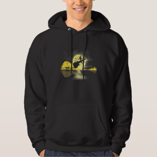 Heks met gitaar Natuur Moon Retro stijl gitaar Hoodie