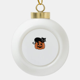HEKS MET KAT ZONDER KINDEREN Klassiek T-shirt Keramische Bal Ornament